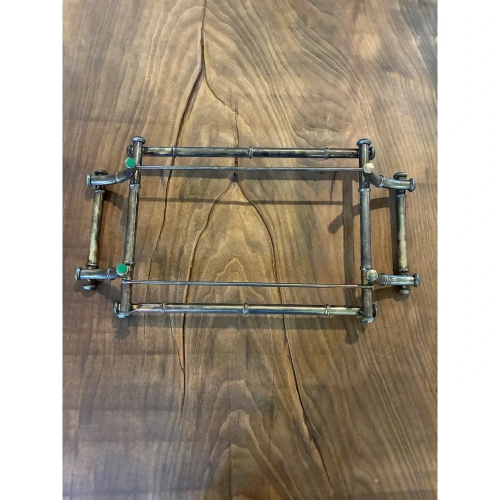 Maurice‎ Duchin Bamboo Silver Plated Serving Tray